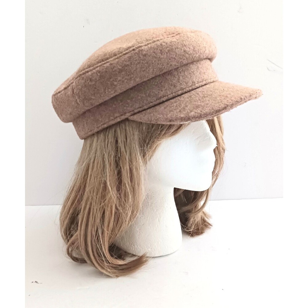 NEW Newsboy Cap Camel Brown Poly Wool O/S Adjustable Universal Thread